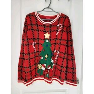 Joyland Women's Ugly Christmas‎ Sweater Tree with Ornaments Size XL